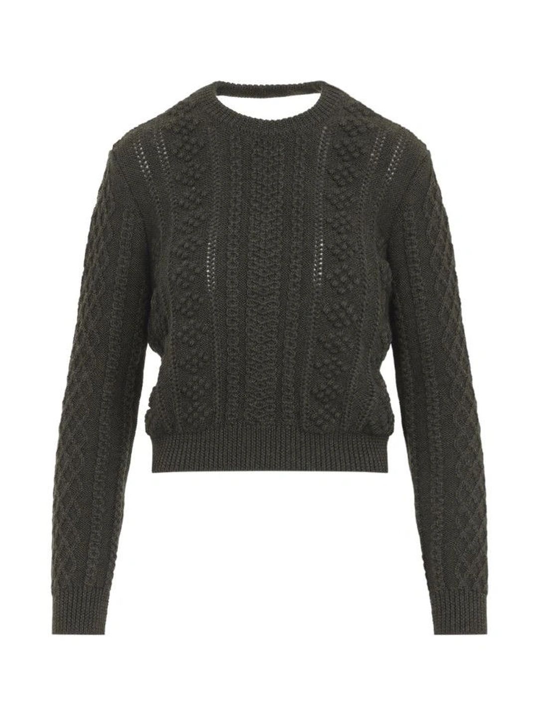 Jil Sander Women Cable Knit Woollen Crop Pullover-picture-25