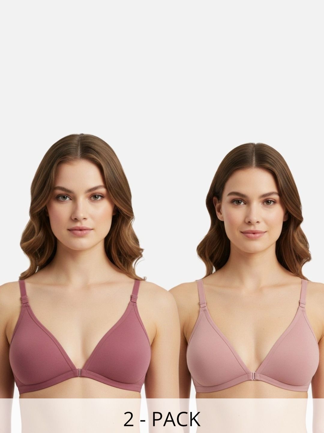 ETHERIA Pack Of 2 Seamless Non Padded Front Open Dailywear Bra-picture-51
