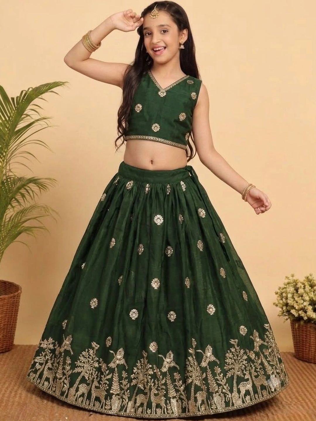 KALINI Girls Embellished Ready to Wear Lehenga &-picture-47