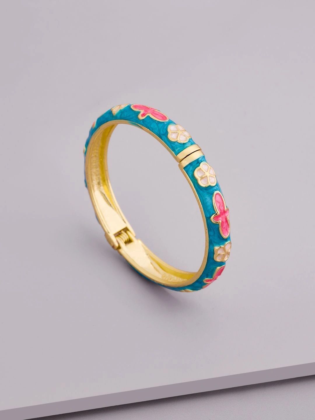 Kushal's Fashion Jewellery Girls Enamelled Gold-Plated Bangle-Style Bracelet-picture-49