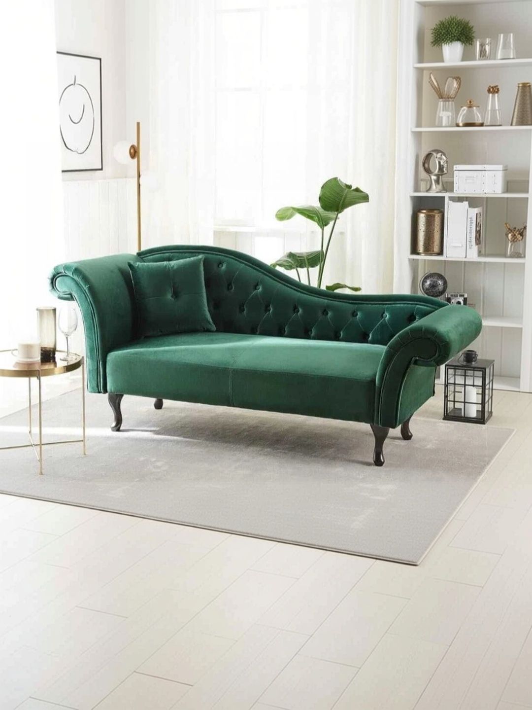 INDIAWOODMART Teal Green Wooden 2 Seater Sofa-picture-43