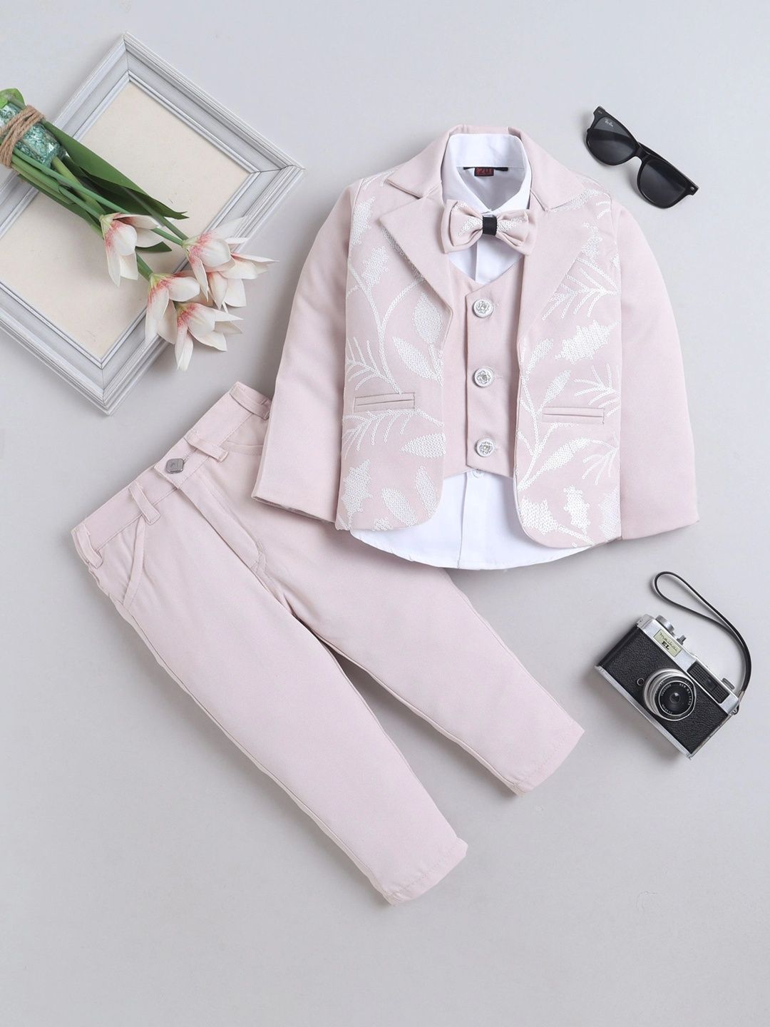 Miss & Chief Boys Notched Lapel Collar Single-Breasted Three-Piece Suit-picture-29