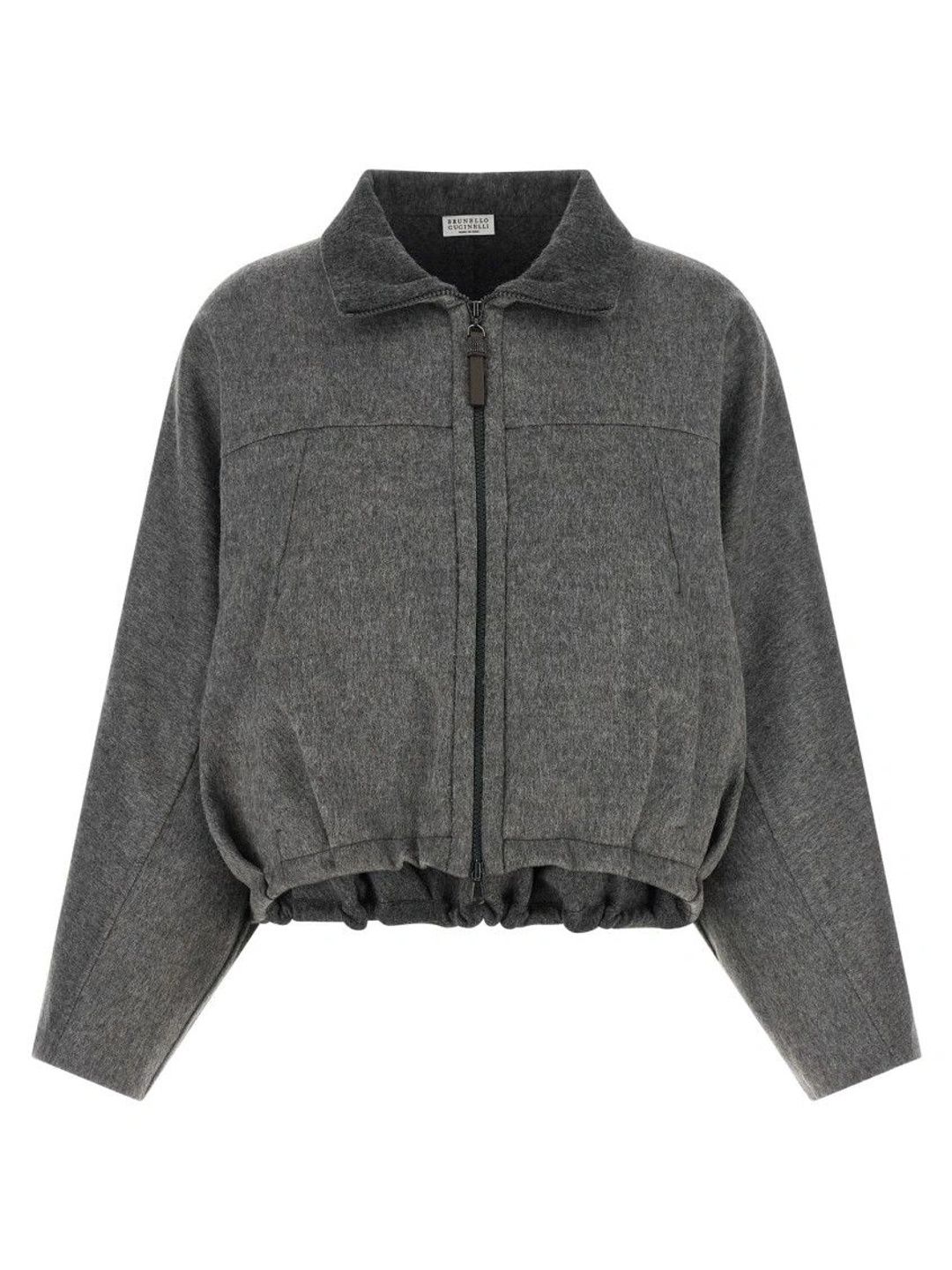 Brunello Cucinelli Women Woollen Crop Bomber Jacket-picture-17