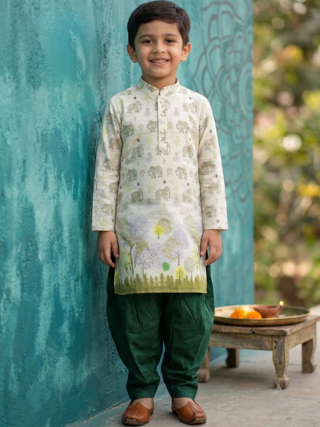 AHLAN APPARELS Boys Animal Printed Regular Kurta with Dhoti Pants-image-7