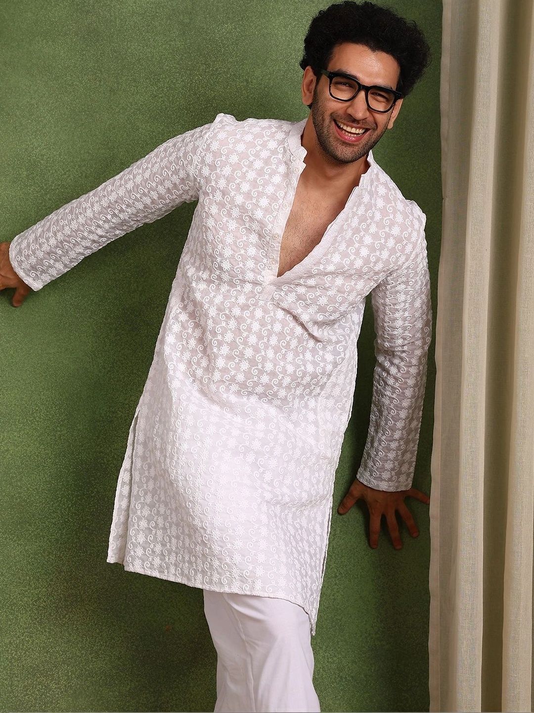 See Designs Men Embroidered Chikankari Kurta-picture-33