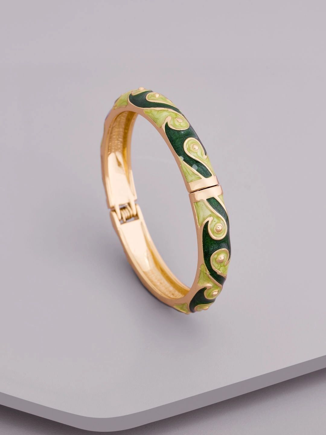Kushal's Fashion Jewellery Girls Enamelled Gold-Plated Bangle-Style Bracelet-picture-36