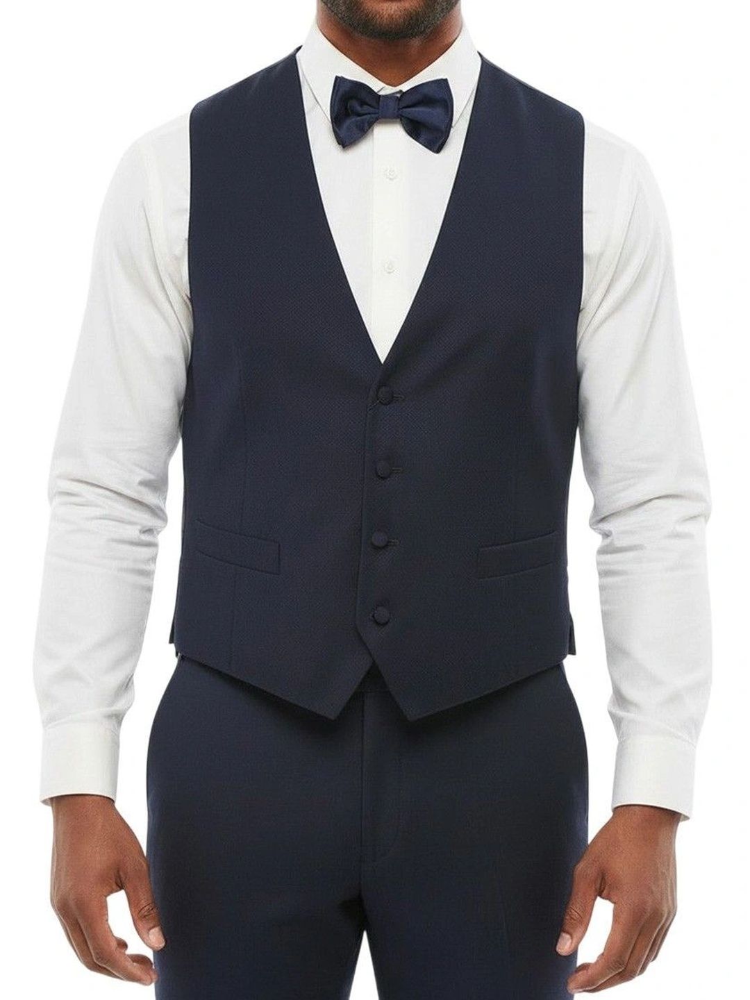 Corneliani Blue Tailored V Neck Waistcoat-picture-13