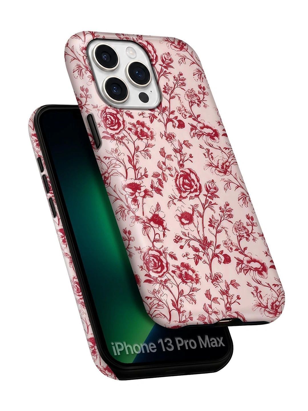 QRIOH Floral Printed iPhone 13 Pro Max Back Case Mobile Accessories-picture-40