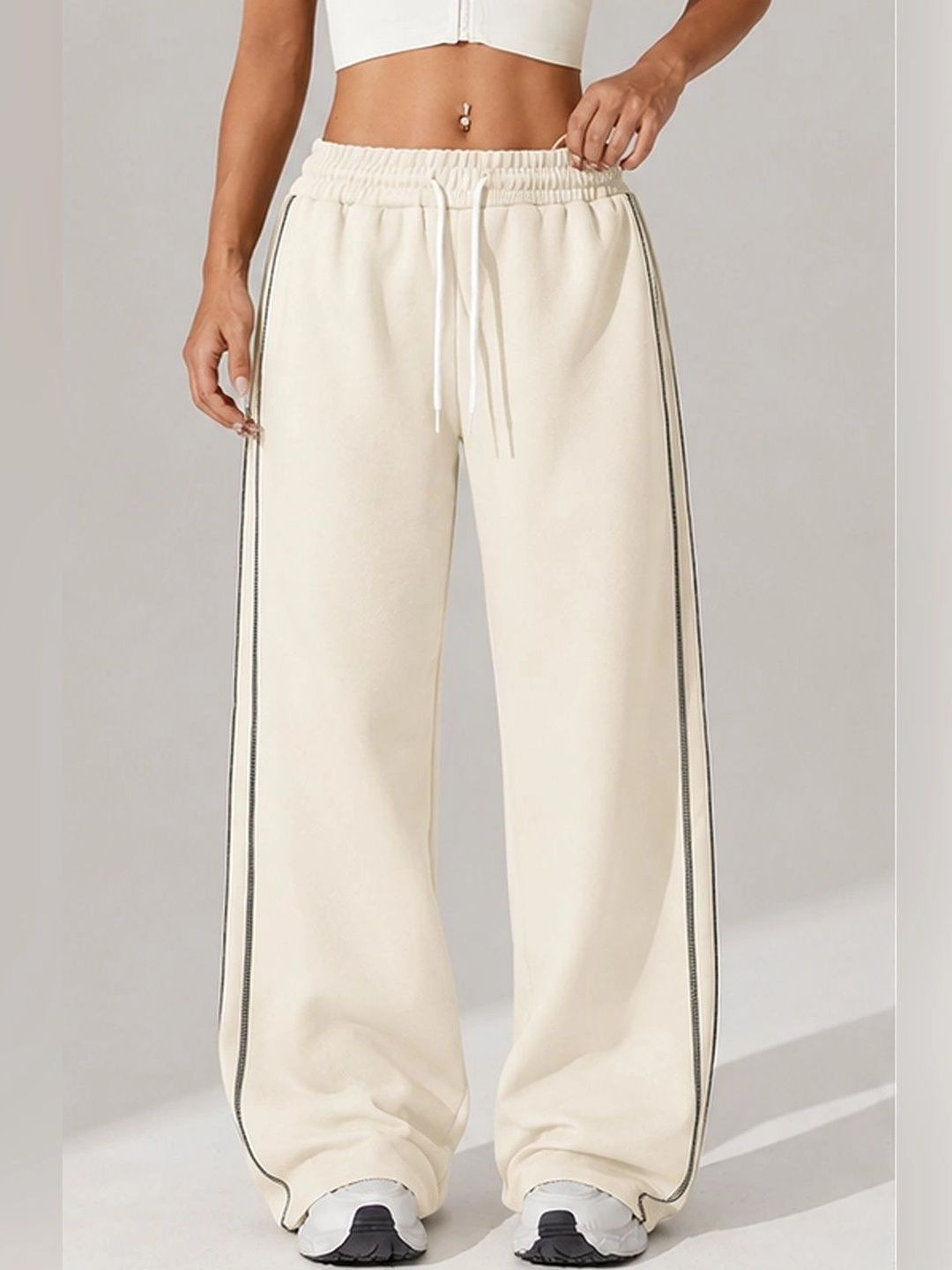 SZN Women Striped Tailored High-Rise Trousers-picture-26
