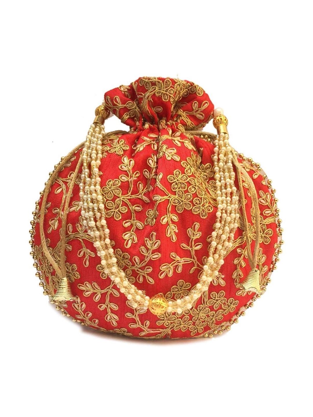 MaaCare Embroidered Embellished Potli Clutch-picture-20