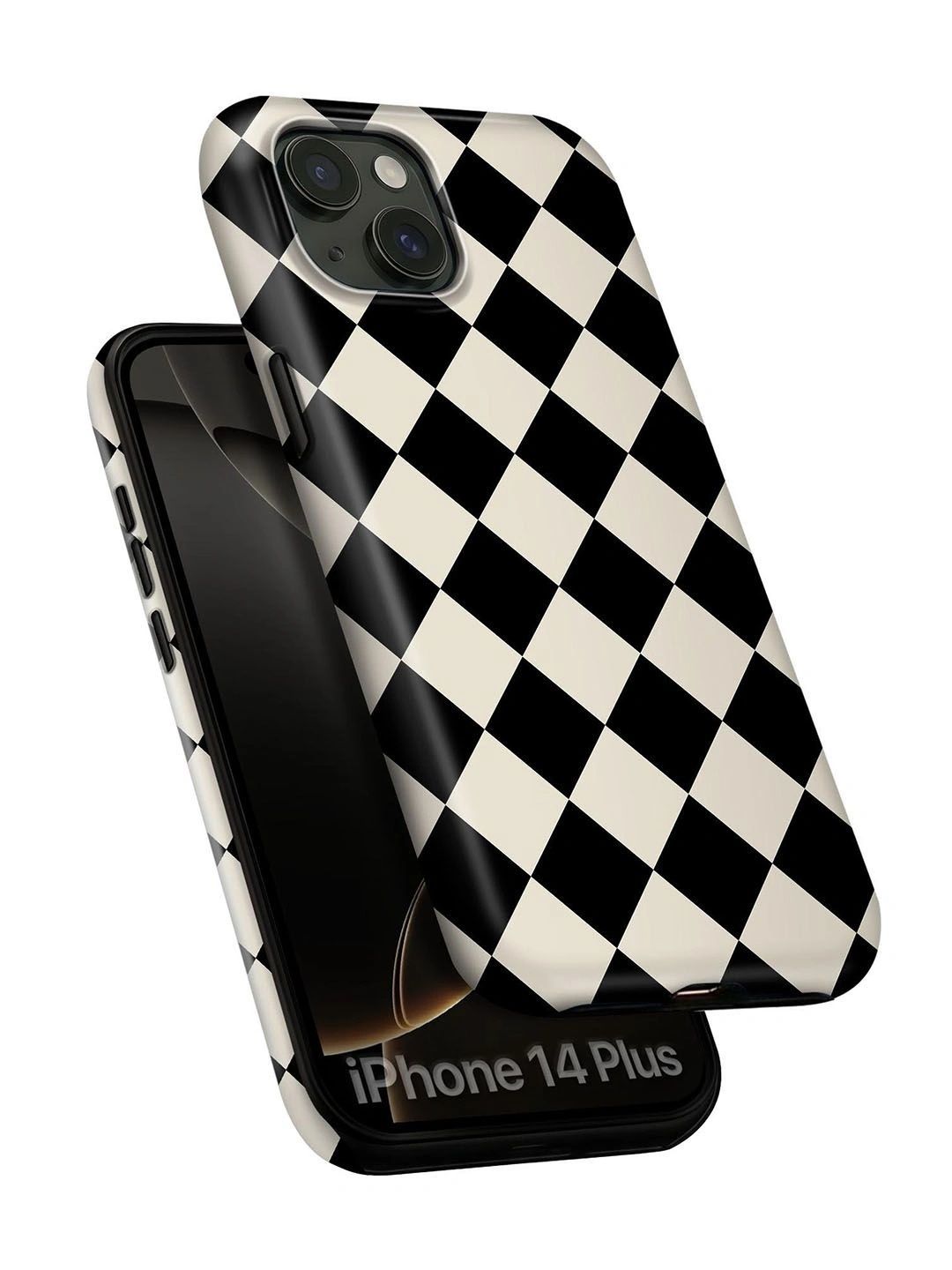QRIOH Geometric Printed iPhone 14 Plus Back Case Mobile Accessories-image-40
