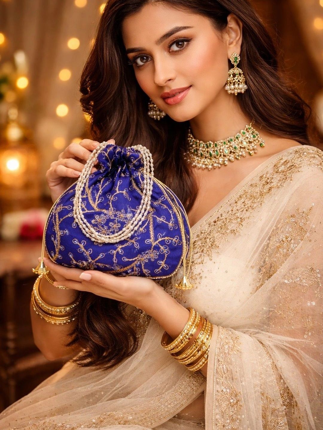 MaaCare Embroidered Embellished Potli Clutch-picture-35