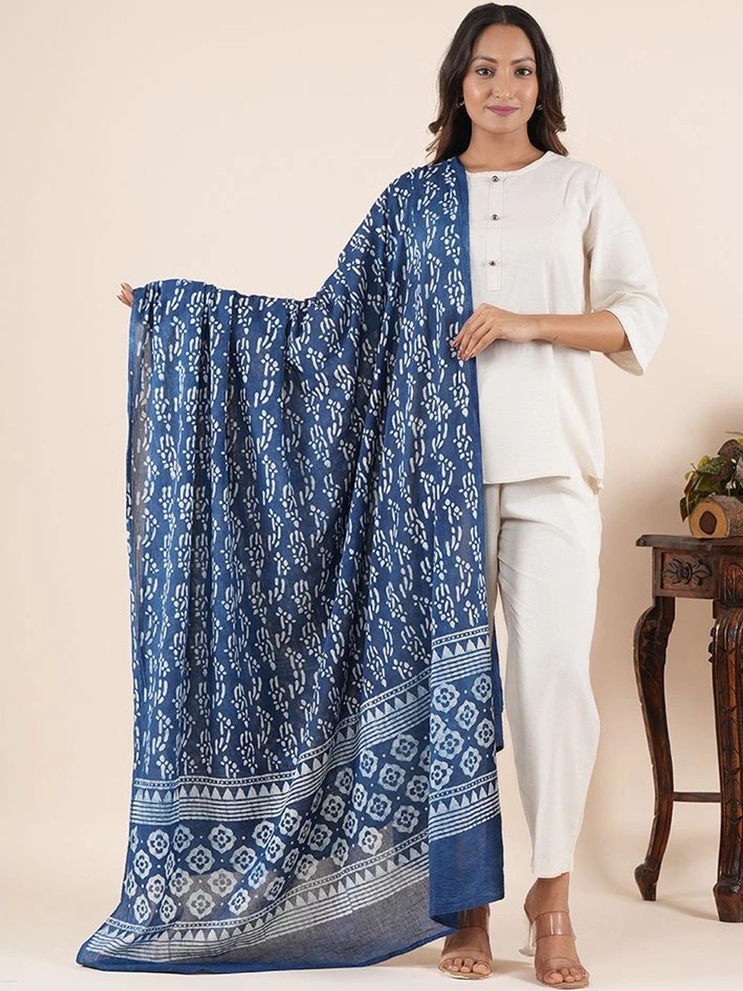 Style Shoes Ethnic Motifs Printed Pure Cotton Block Print Dupatta-picture-32