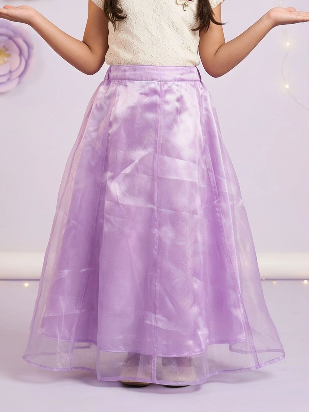 KiddoPanti Girls Georgette Sheer Maxi A-Line Skirt-picture-50