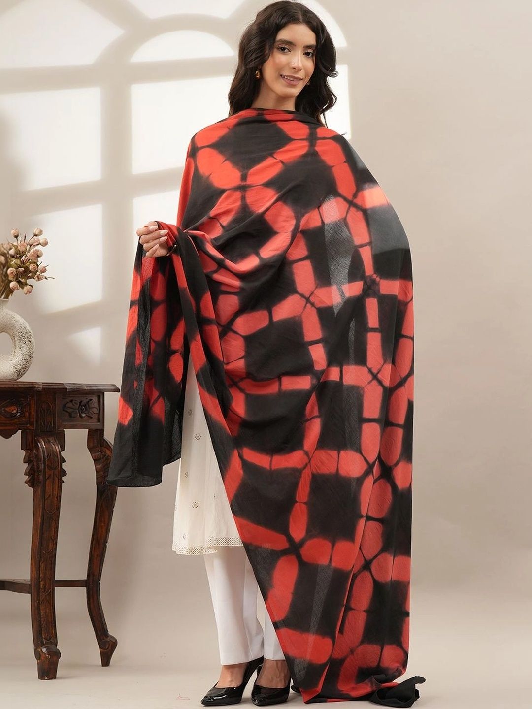 Style Shoes Printed Pure Cotton Tie and Dye Dupatta-image-48