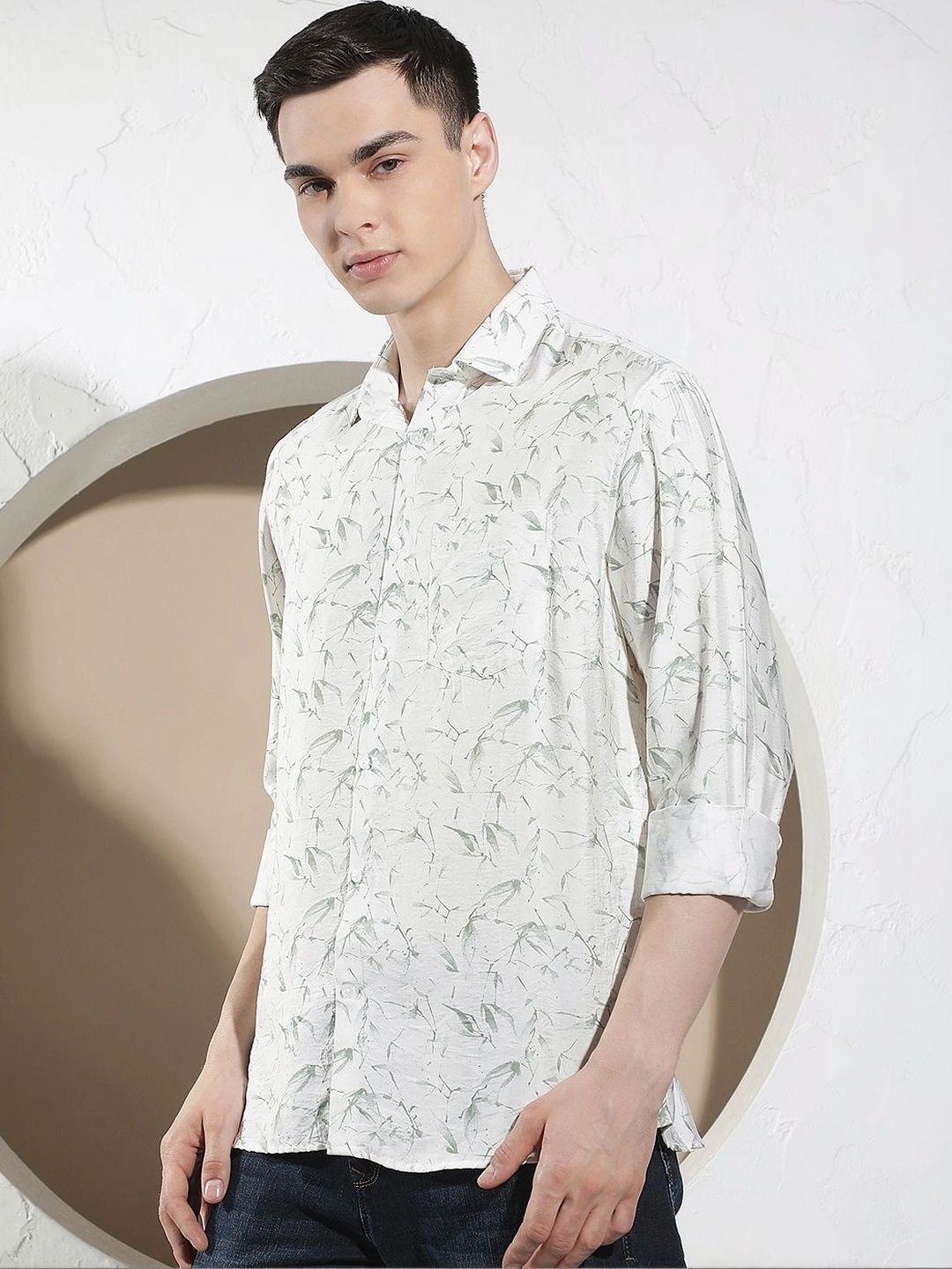 Crimsoune Club Men Slim Fit Floral Printed Casual Shirt-picture-21
