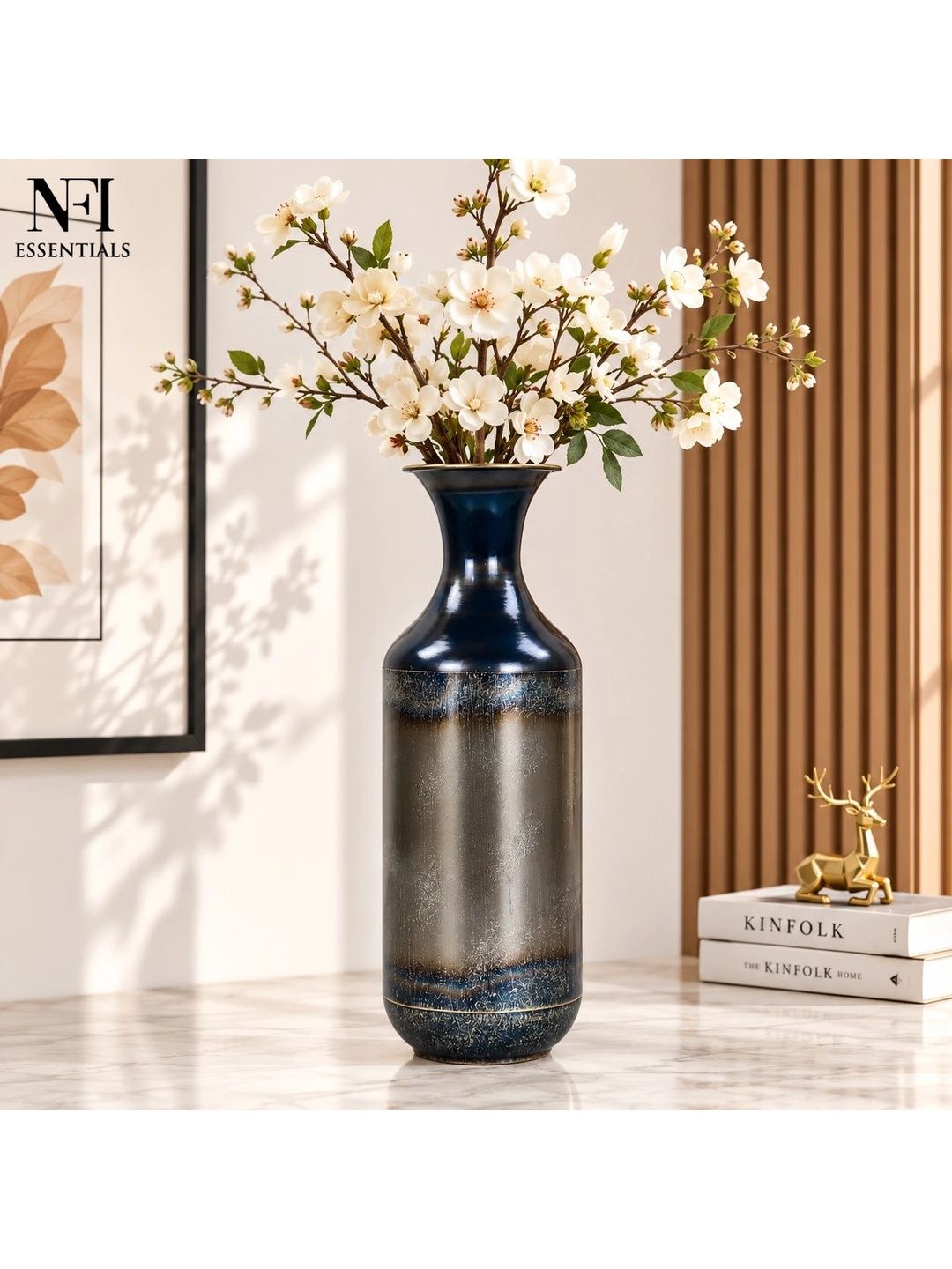 NFI essentials Black Metal Flower Vase-picture-33