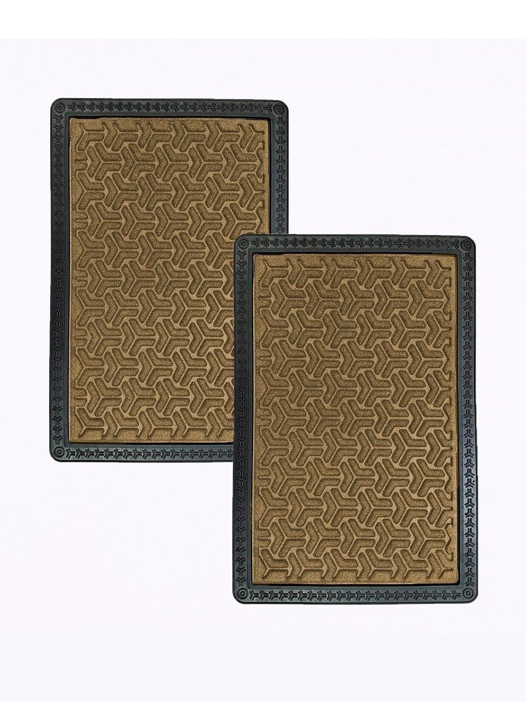 Ishro Home 2 Pieces Beige Anti-Skid Doormats-picture-21