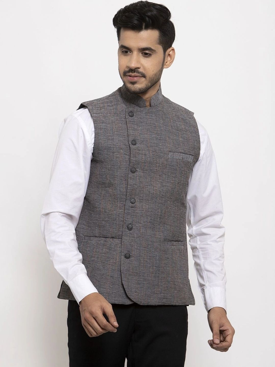 Moda Rapido Woven Design Cotton Nehru Jacket-picture-31