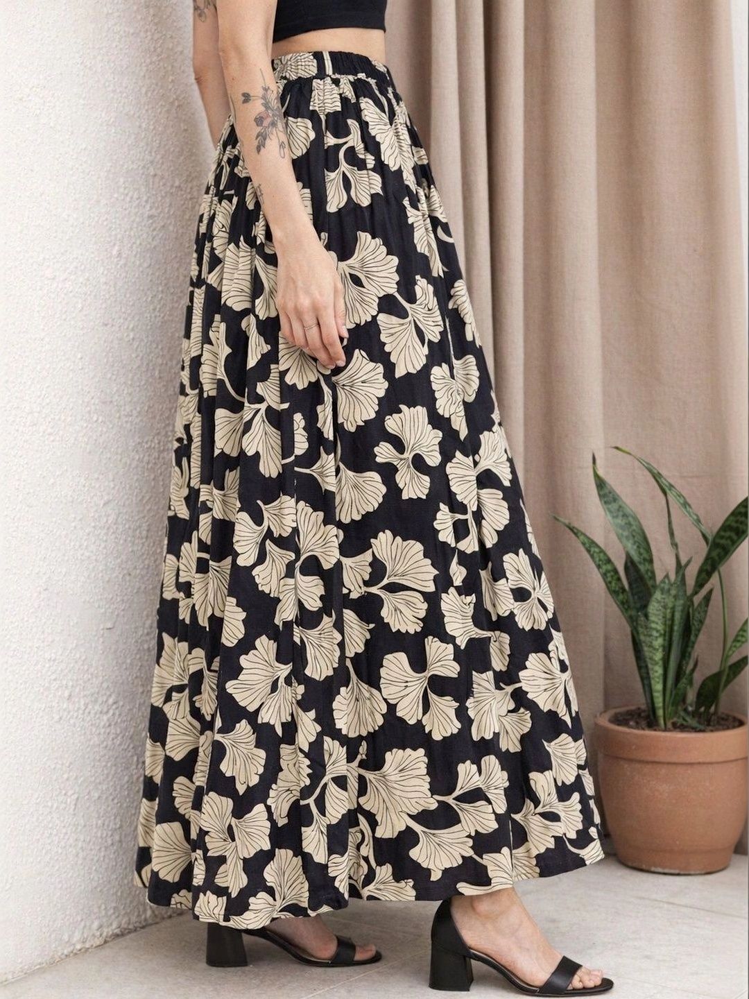 Anouk Women Cotton Cotton Cambric Floral Maxi Flared Skirt-picture-50