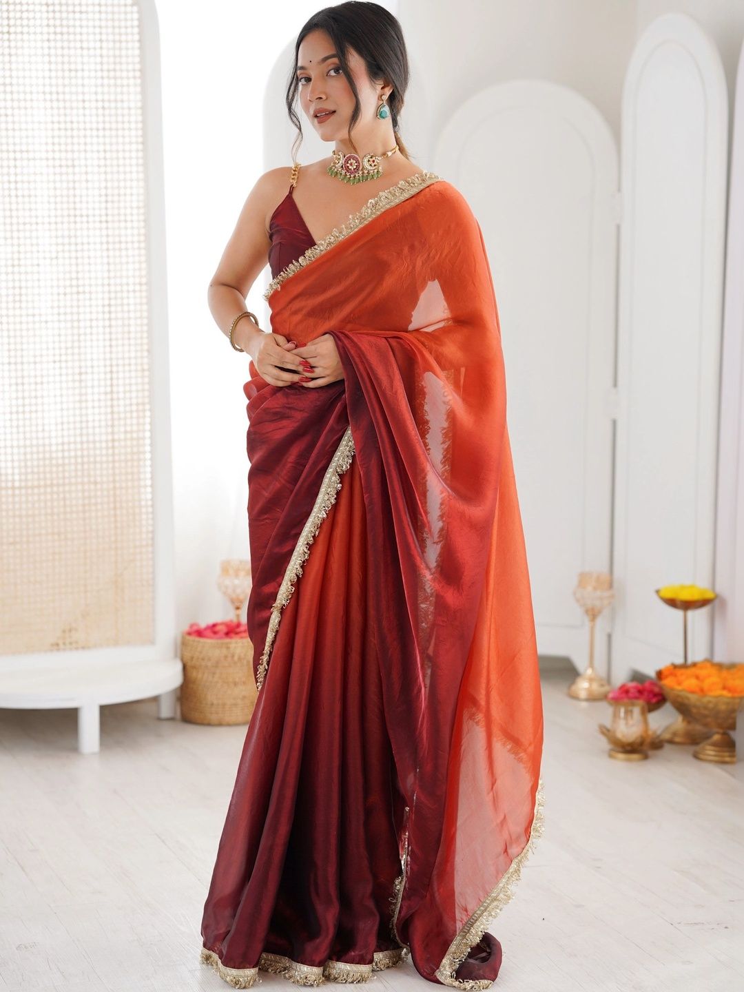 Moda Rapido Ombre Sequinned Satin Designer Saree-picture-12