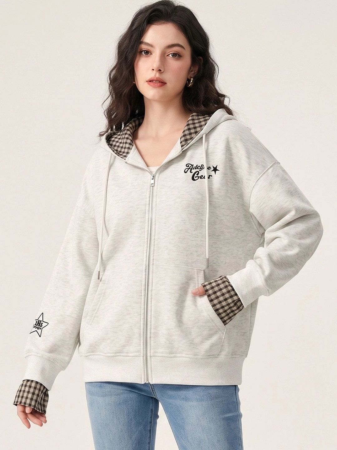 Suo Women Checked Lightweight Knitted Jacket-picture-39