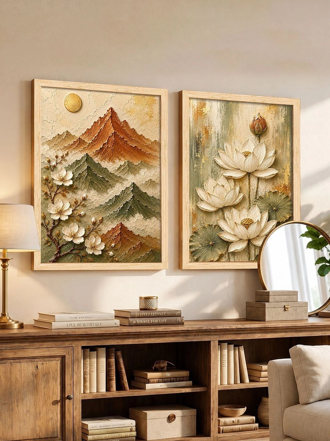 Art Street Beige Set of 2 Piece MDF Other Wall Paintings-picture-20