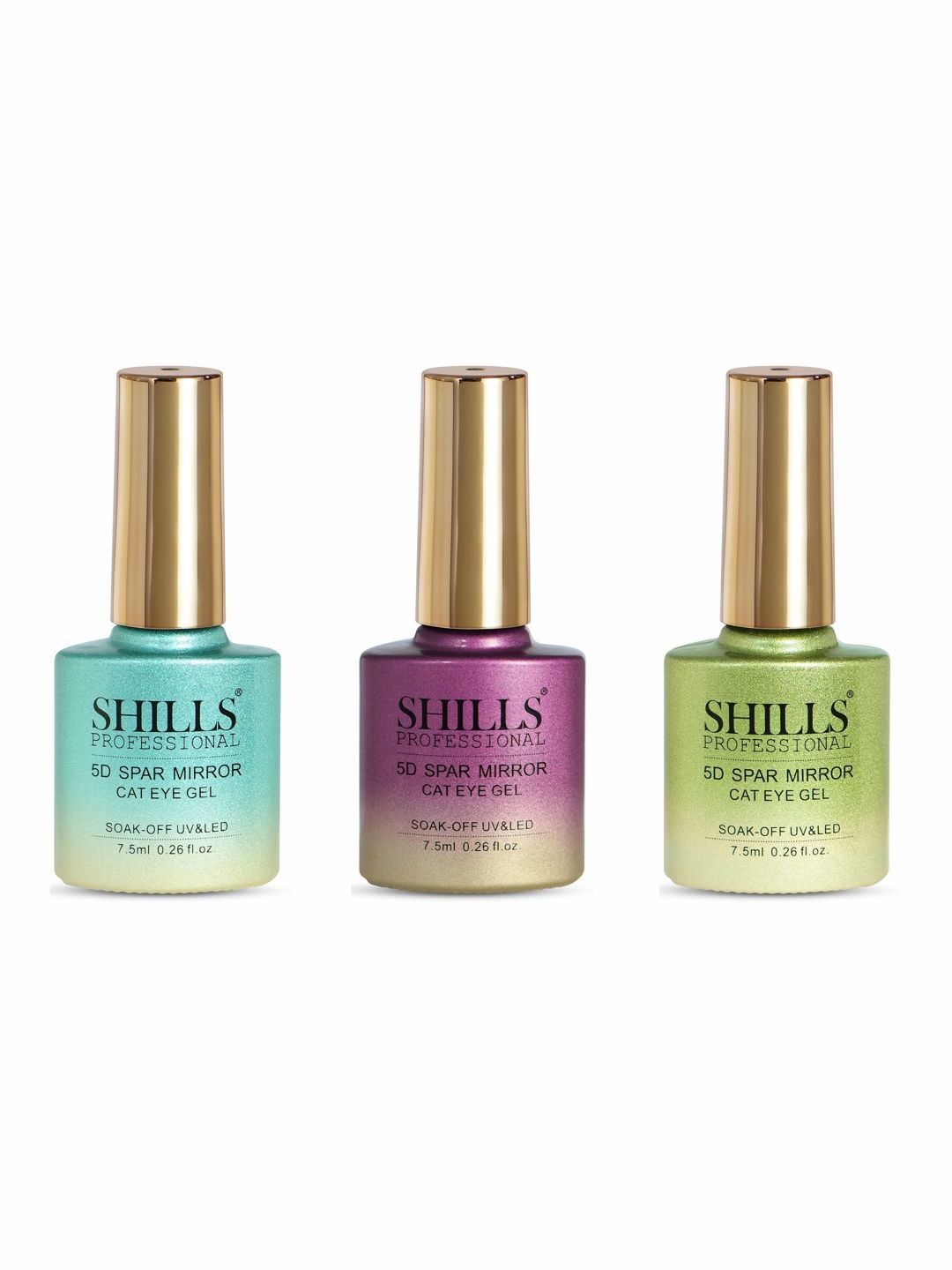 shills professional Set Of 3 5D Spar Mirror Cat Eye Gel - 7.5 ml Each - 367 - 368 - 371-picture-13