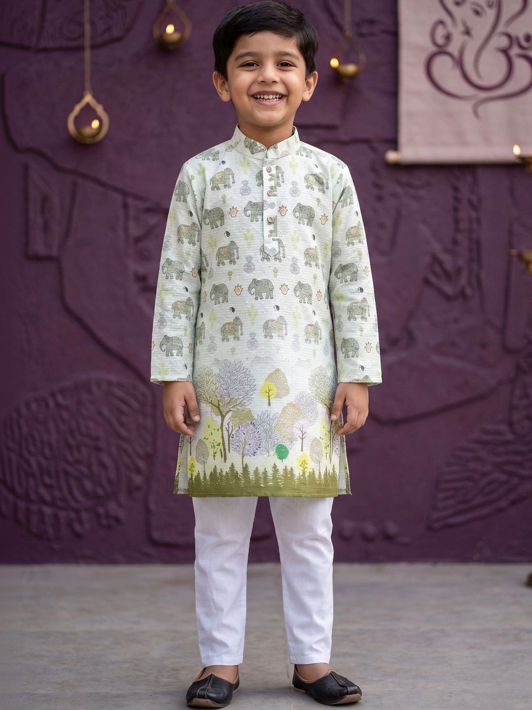 TAKE STYLE Boys Animal Printed Regular Kurta with Pyjamas-image-3
