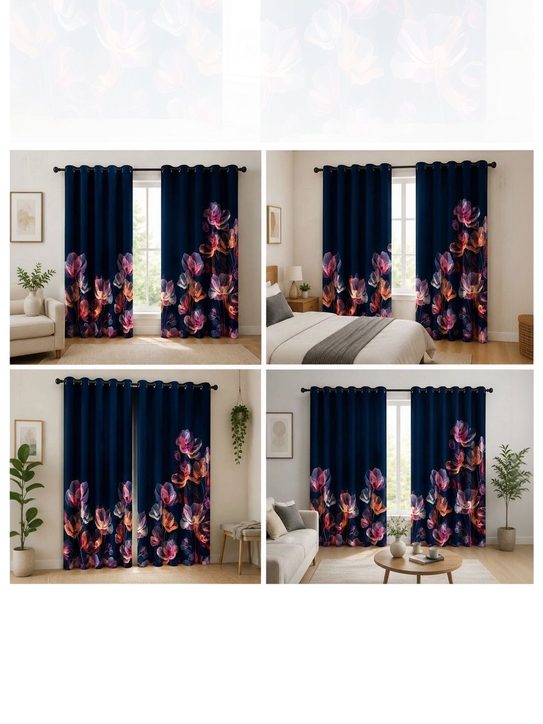 VRINDAKUL Multicoloured Set of 2 Floral Door Curtain-picture-24