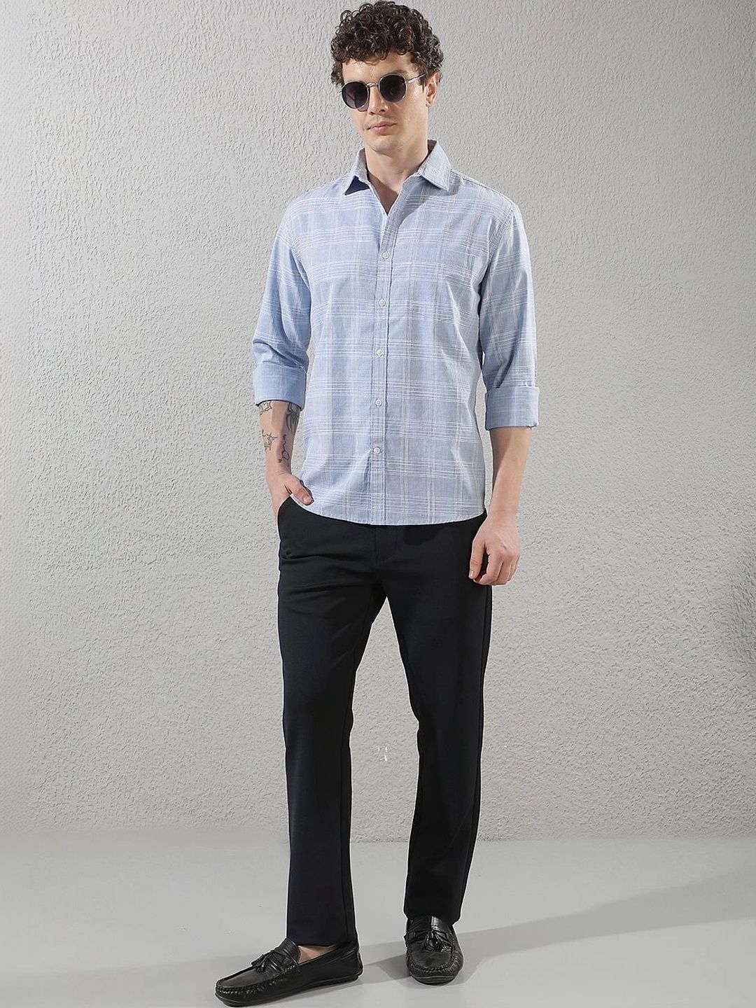 Crimsoune Club Men Slim Fit Checked Casual Shirt-picture-21