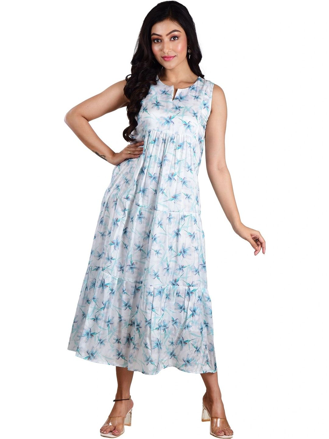 Clothe Funn Floral Print A-Line Midi Dress-picture-9