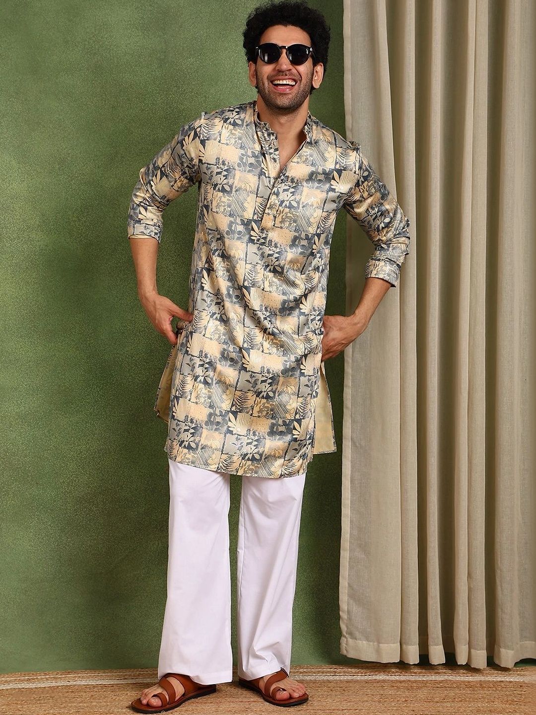 See Designs Men Printed Satin Kurta-picture-29