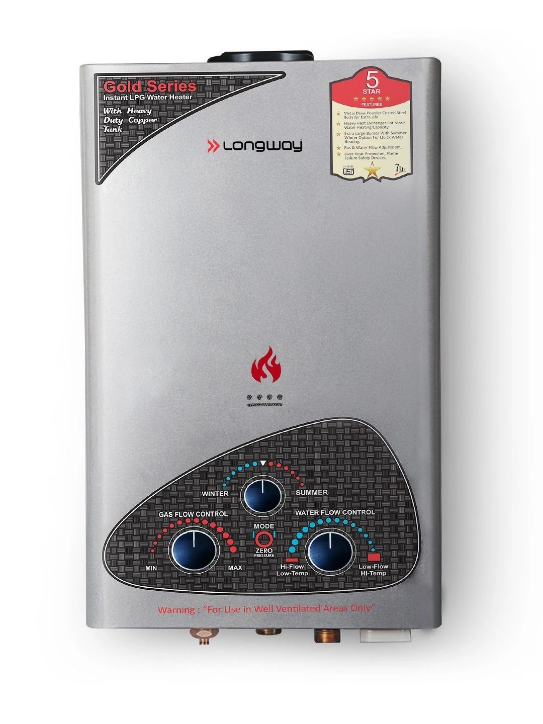 Longway 7 L Gas Water Geyser (Xolo gold, Silver)