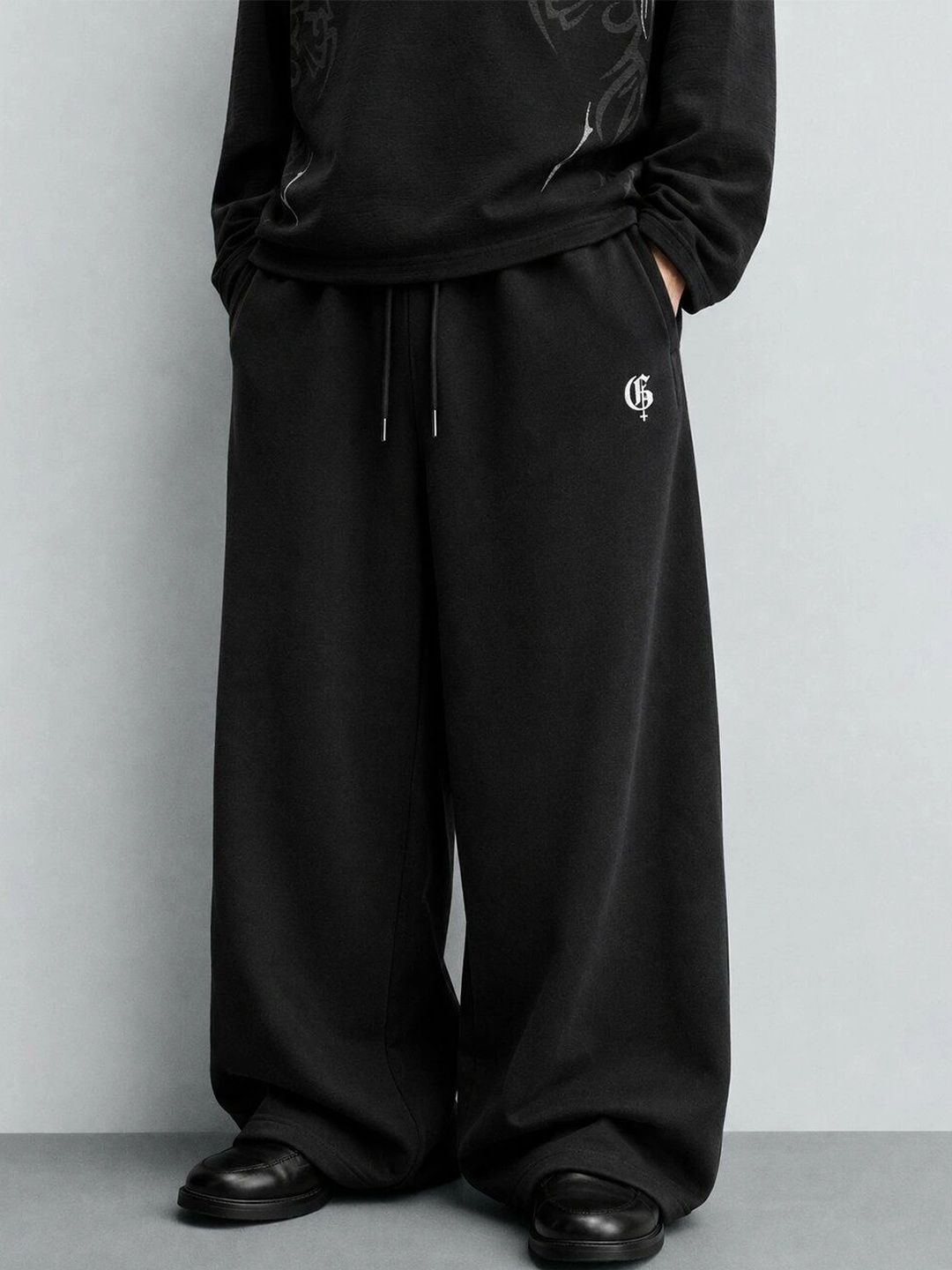 GENRAGE Men Baggy Brand Logo Training Track Pants-picture-29