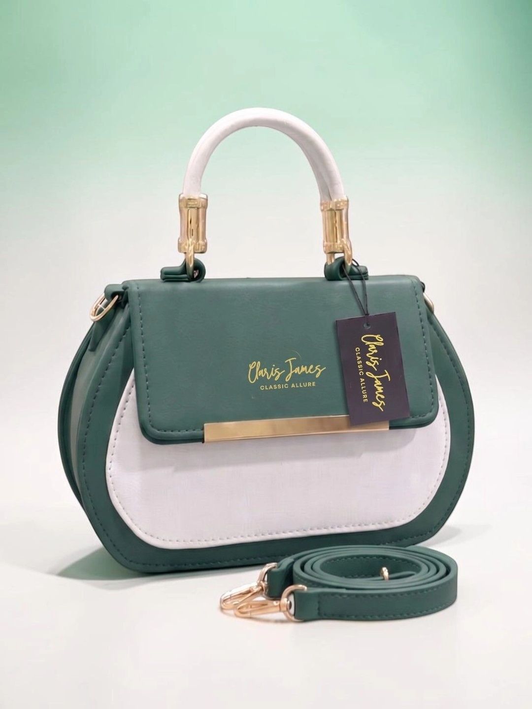 CLARIS JAMES Colourblocked PU Handheld Bag-image-31