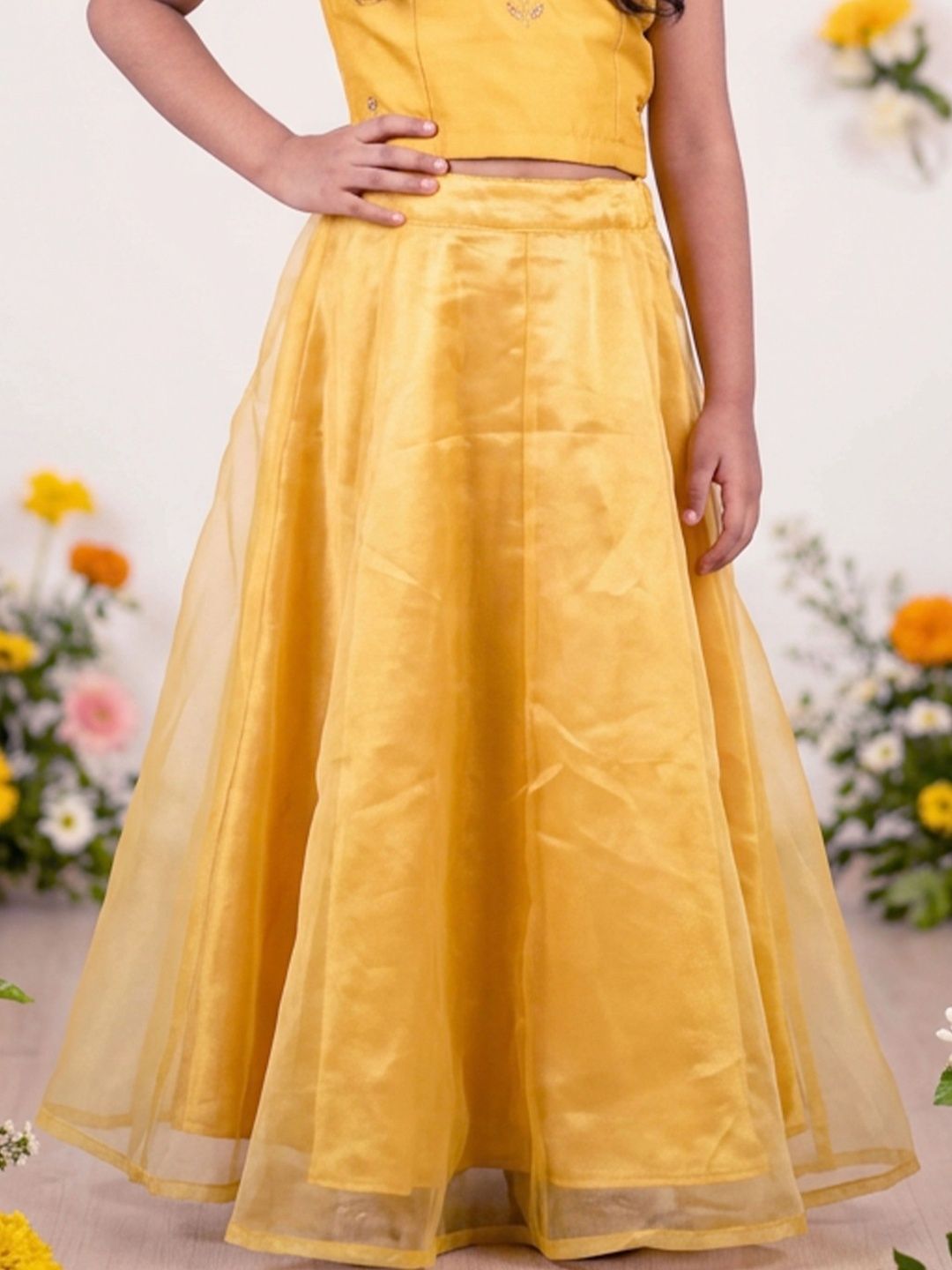 KiddoPanti Girls Georgette Sheer Maxi Flared Skirt-picture-29