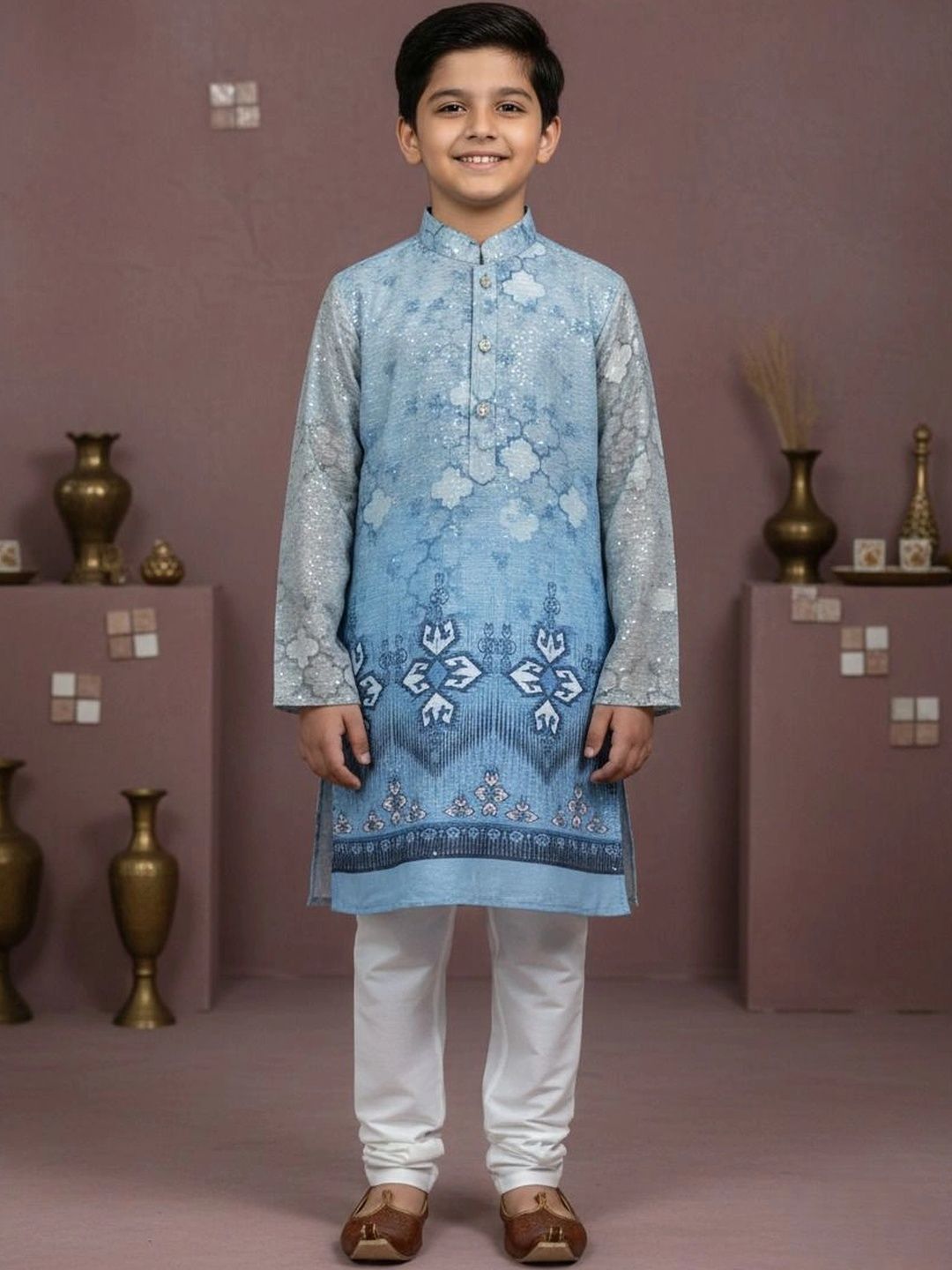 HUMAN CHOICE Boys Ethnic Motifs Printed Regular Kurta with Pyjamas-picture-37