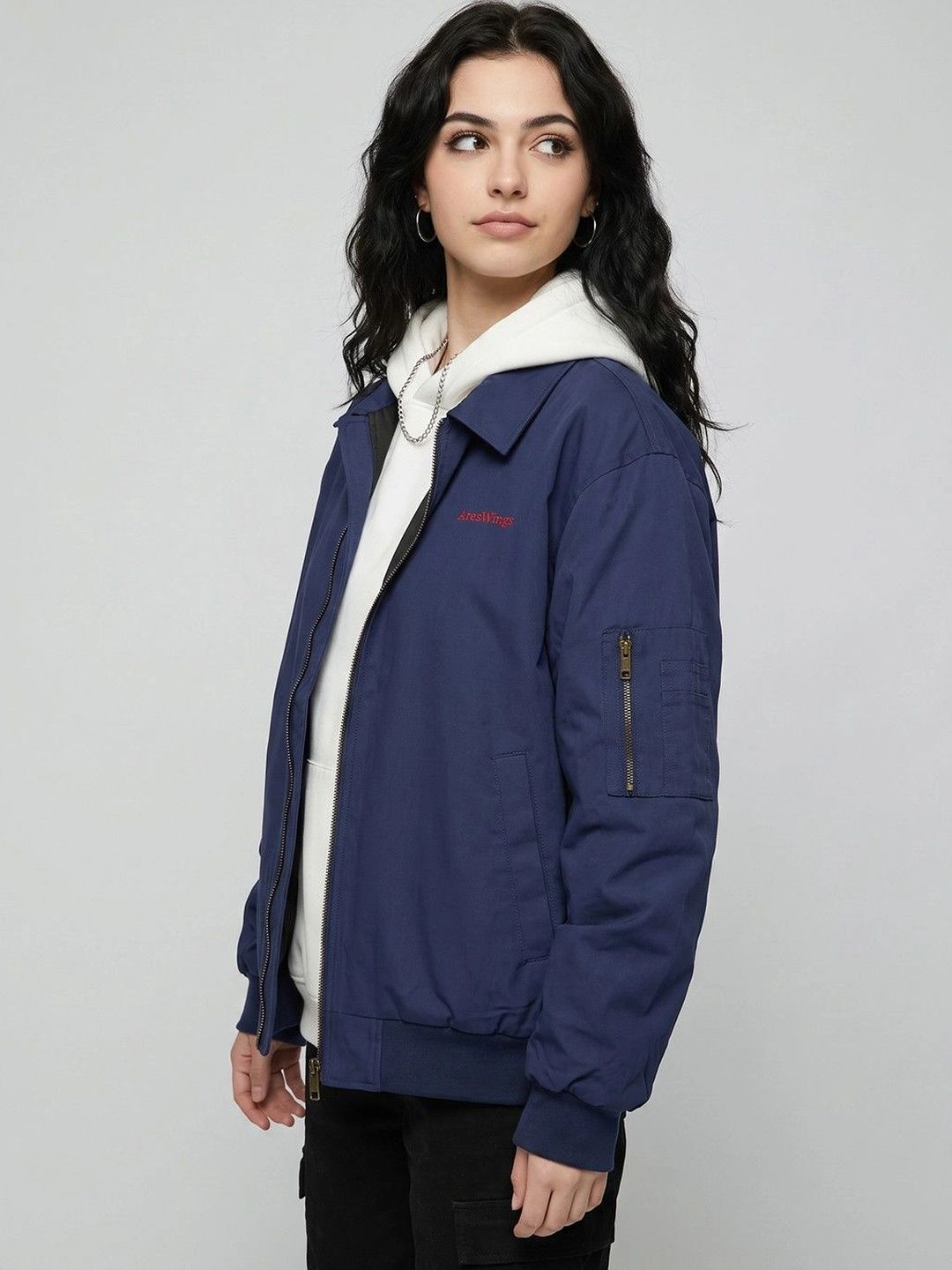 Suo Women Brand Logo Bomber Jacket-picture-51