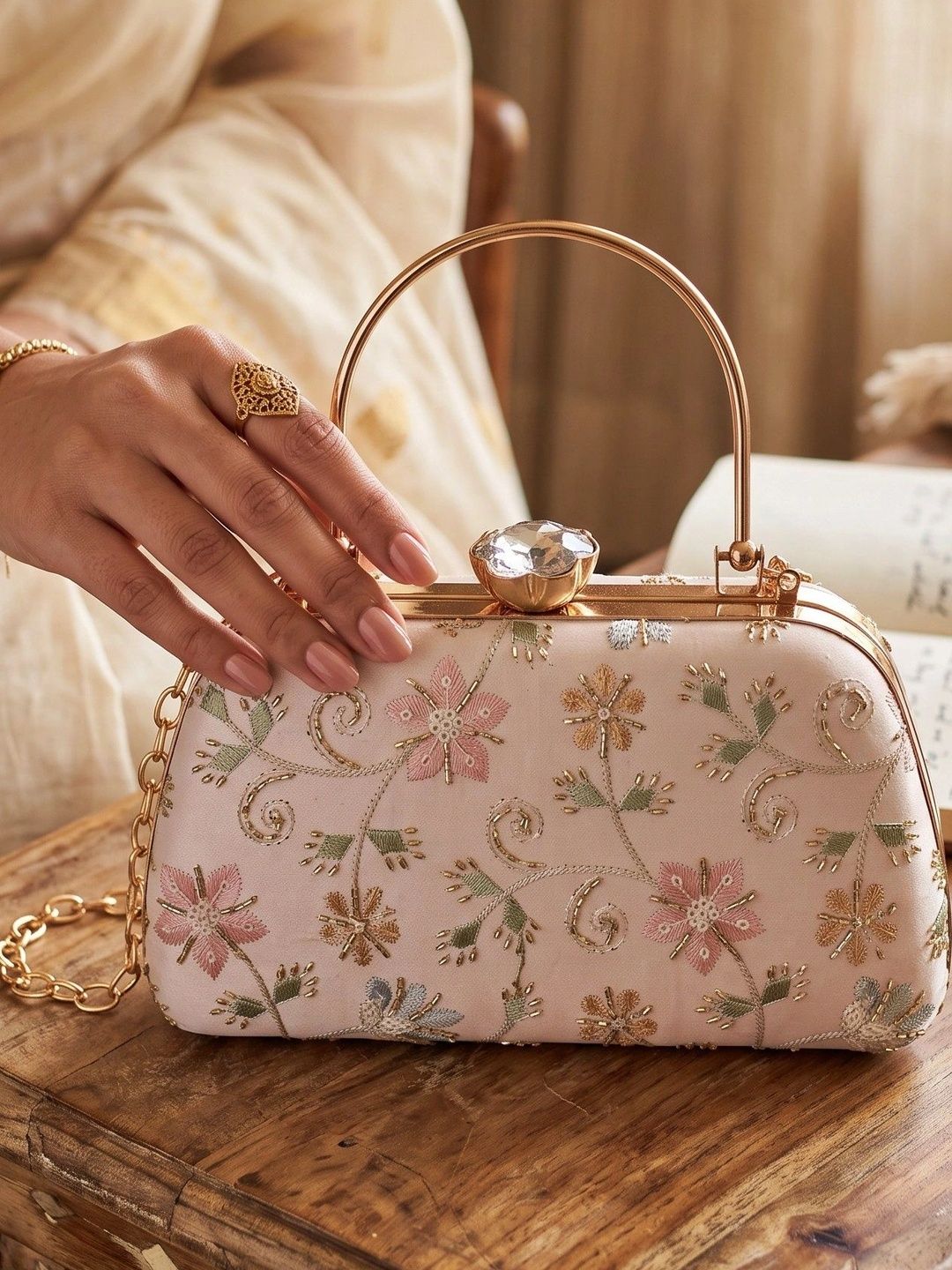 FOR THE BEAUTIFUL YOU Embroidered Embellished Box Clutch-picture-49
