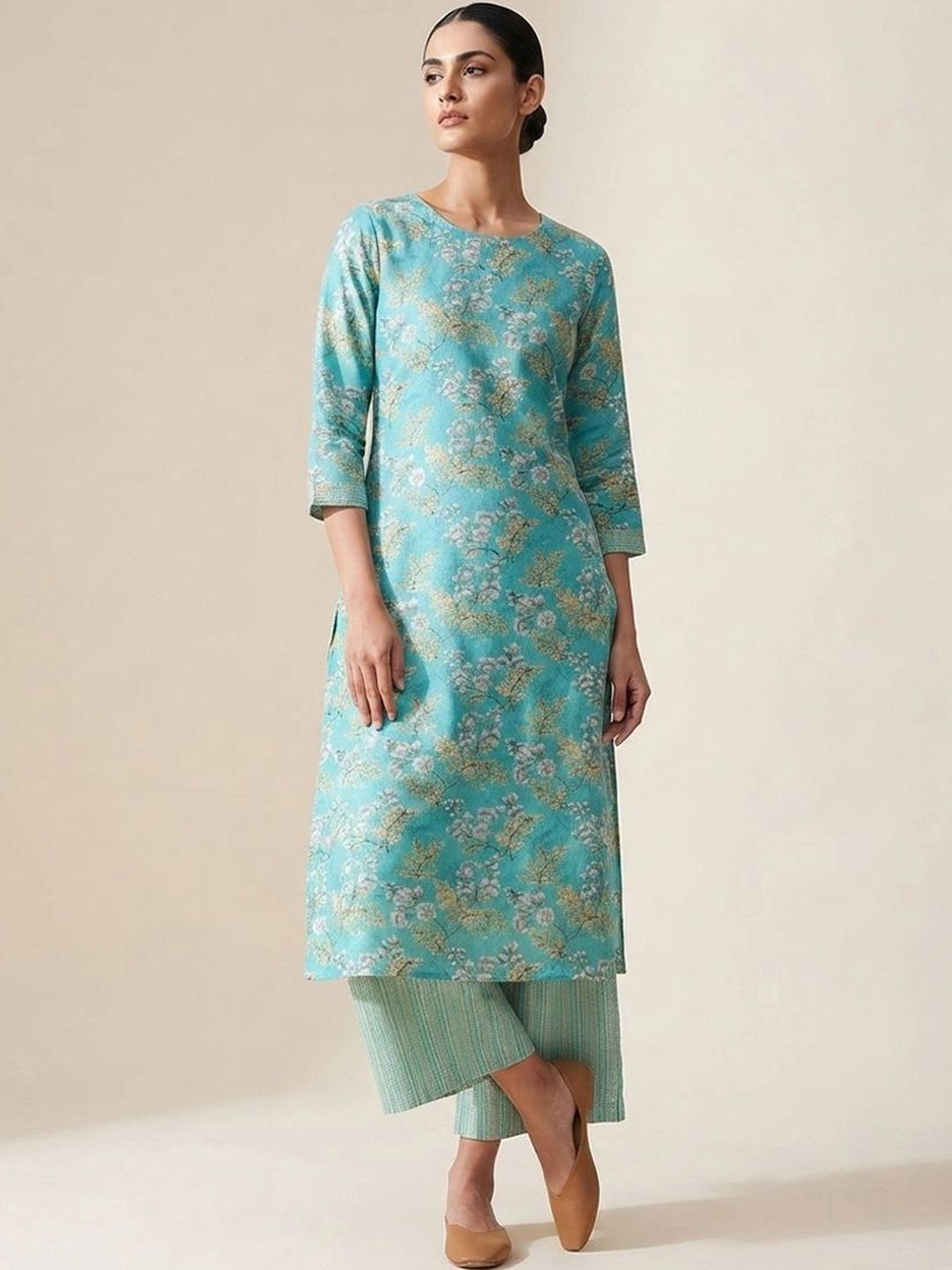 gokurtis Floral Printed Pure Cotton Blend Handloom Kurti-picture-20