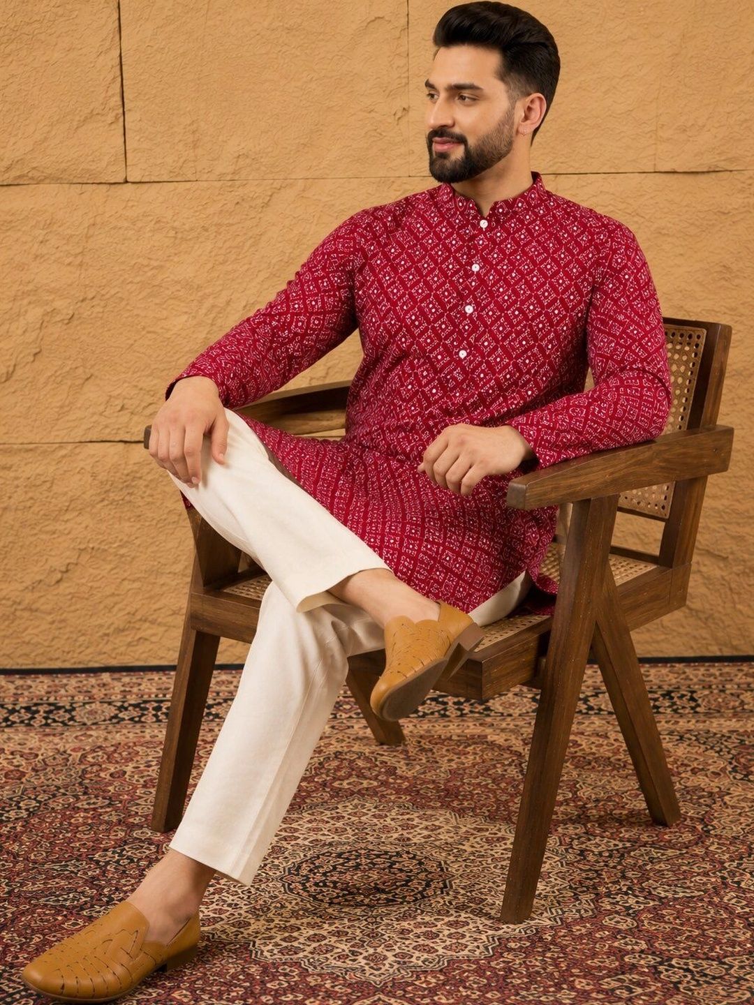 CELLUX Men Printed Regular Kurta with Trousers-picture-19