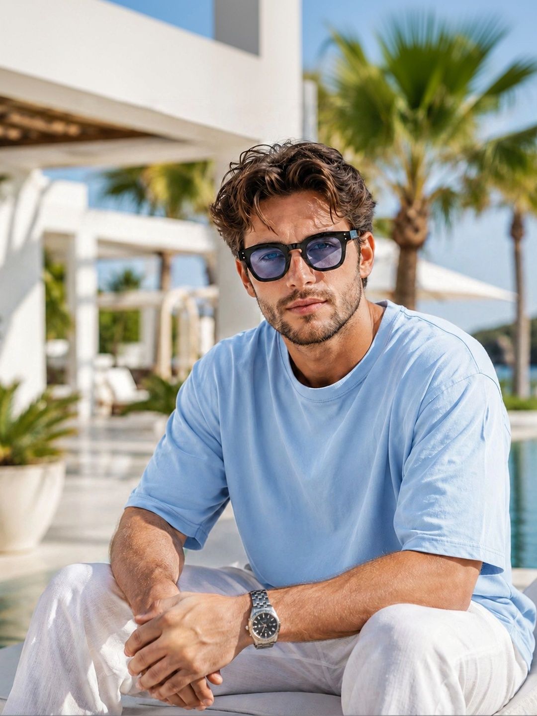 HRX by Hrithik Roshan Unisex Blue Lens & Black Square Sunglasses with-picture-34