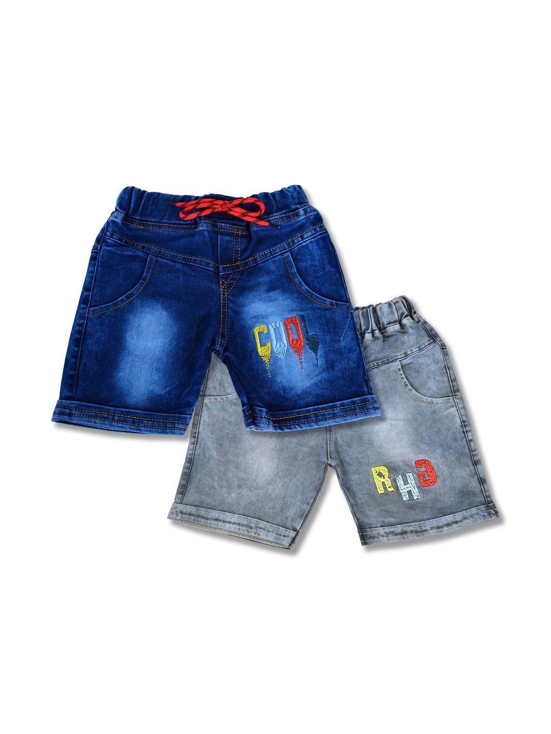 YK Boys Embellished Washed Denim Denim Shorts-picture-21