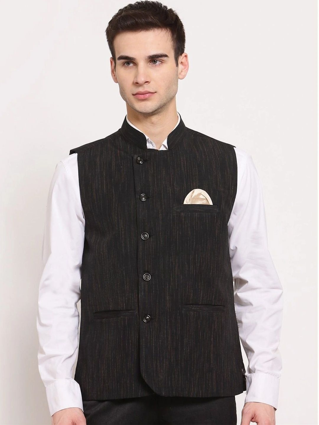 Moda Rapido Woven Design Pure Cotton Woven Nehru Jacket-picture-46