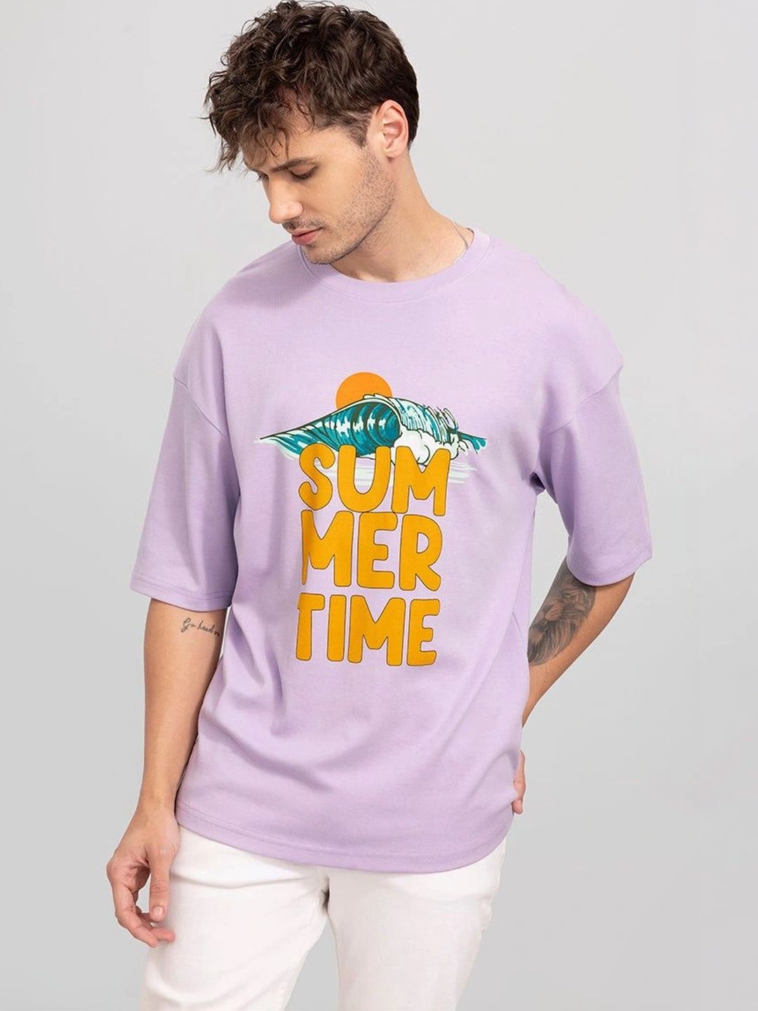 TWOCRAZIIE Men Typography Printed Drop-Shoulder Sleeves T-shirt-picture-30