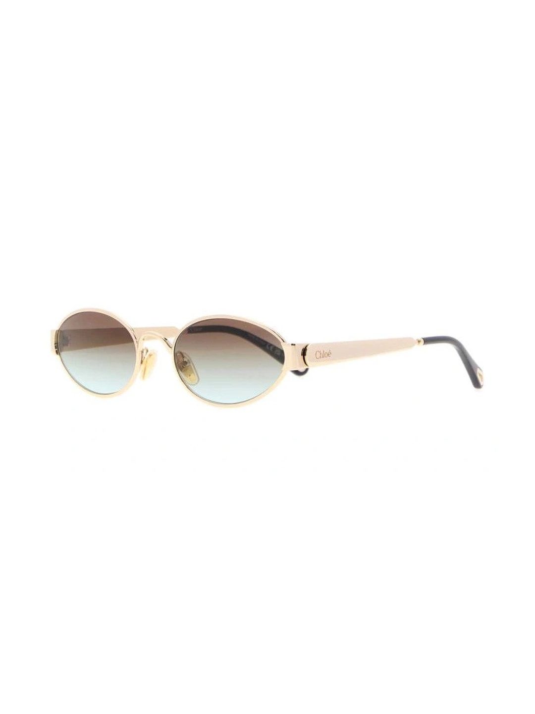 Chloe Women Blue Lens & Gold-Toned Oval Sunglasses with-image-14
