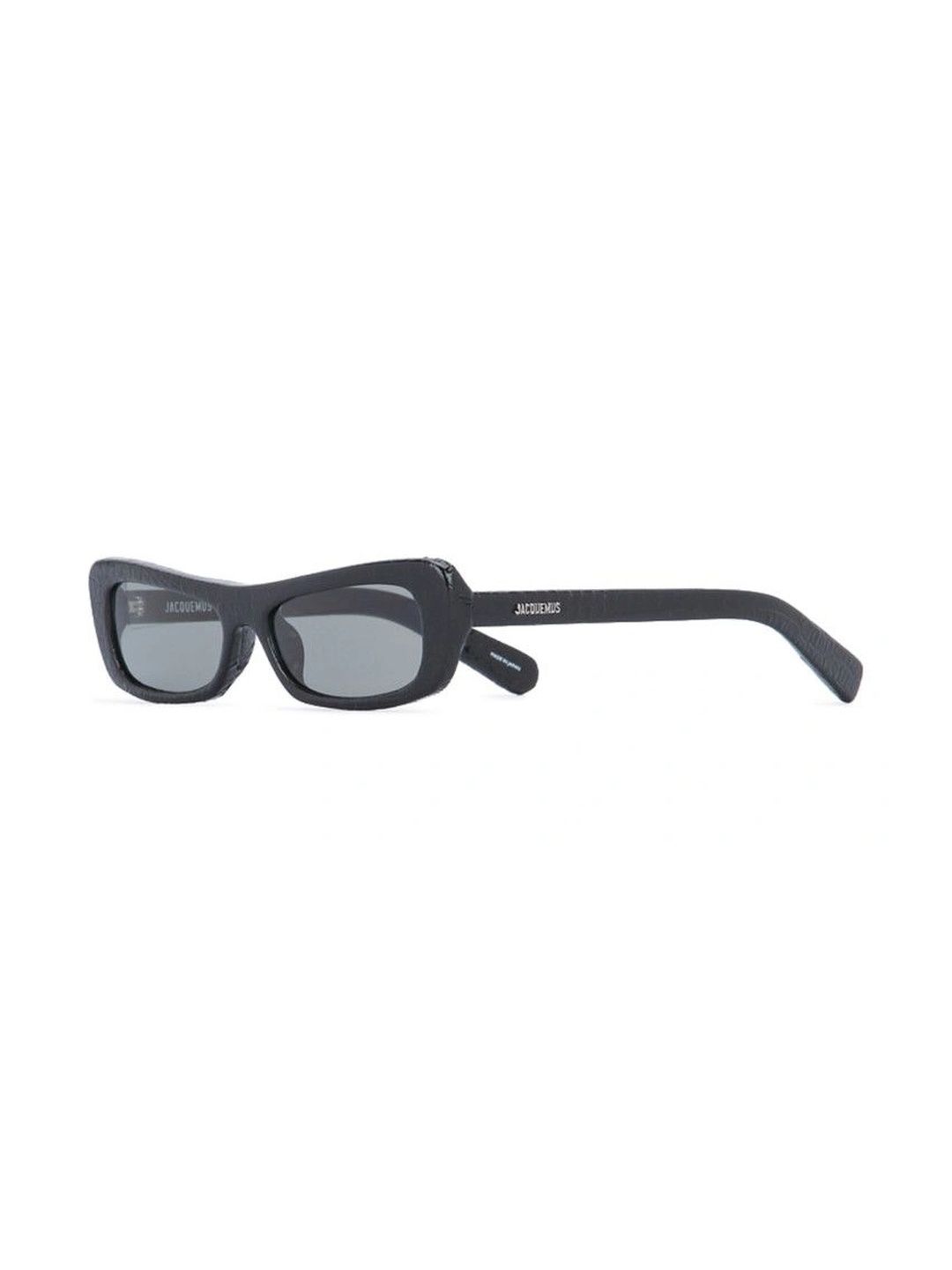 Jacquemus Men Grey Lens & Black Rectangle Sunglasses with-image-8