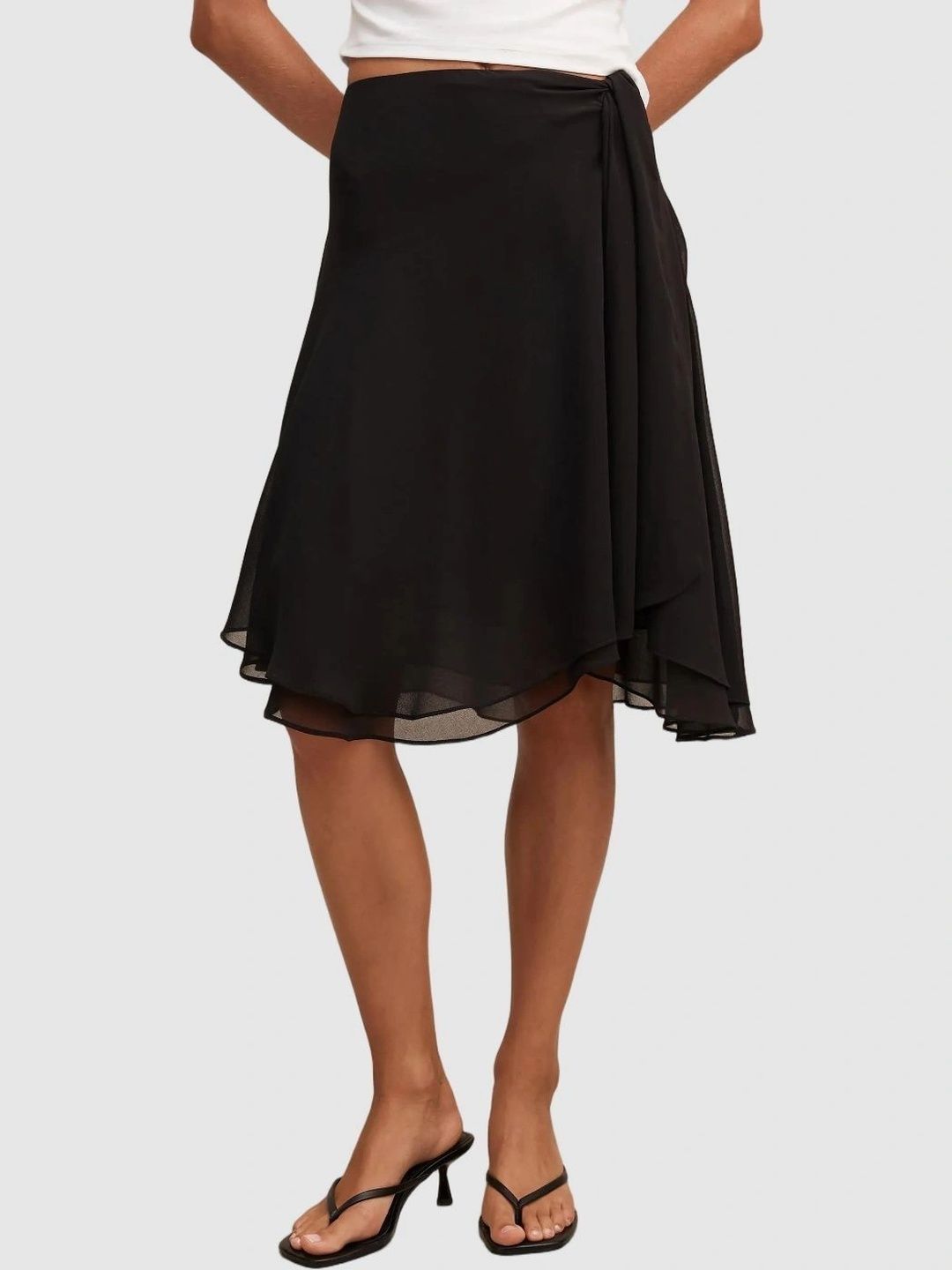 Forever New Women Knee Length Wrap Skirt-picture-27