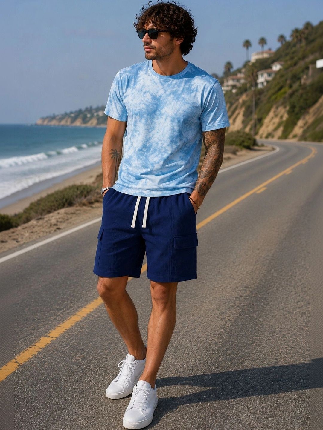 HERE&NOW Men Training or Gym Cargo Shorts-picture-9